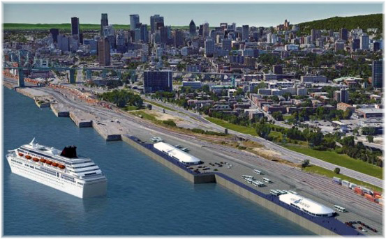 Montreal's temporary terminals at Pier 34-35 & Pier 36-37